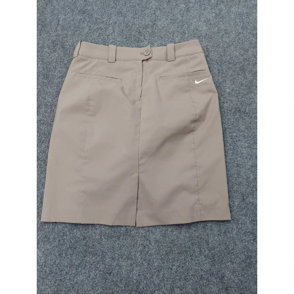 Nike Golf Skort Skirt Womens 2 Beige Tour‎ Performance Logo Stretch Pickleball